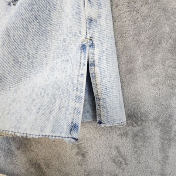 Flamingo Jeans M 28x32 Acid Wash Distressed Destroyed Flared Button Fly Grunge - Picture 11 of 14